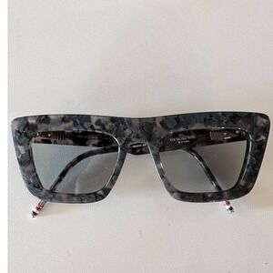Thom Browne TBS415-52-03AF Grey Tortoise Rectangular Sunglasses Made in Japan